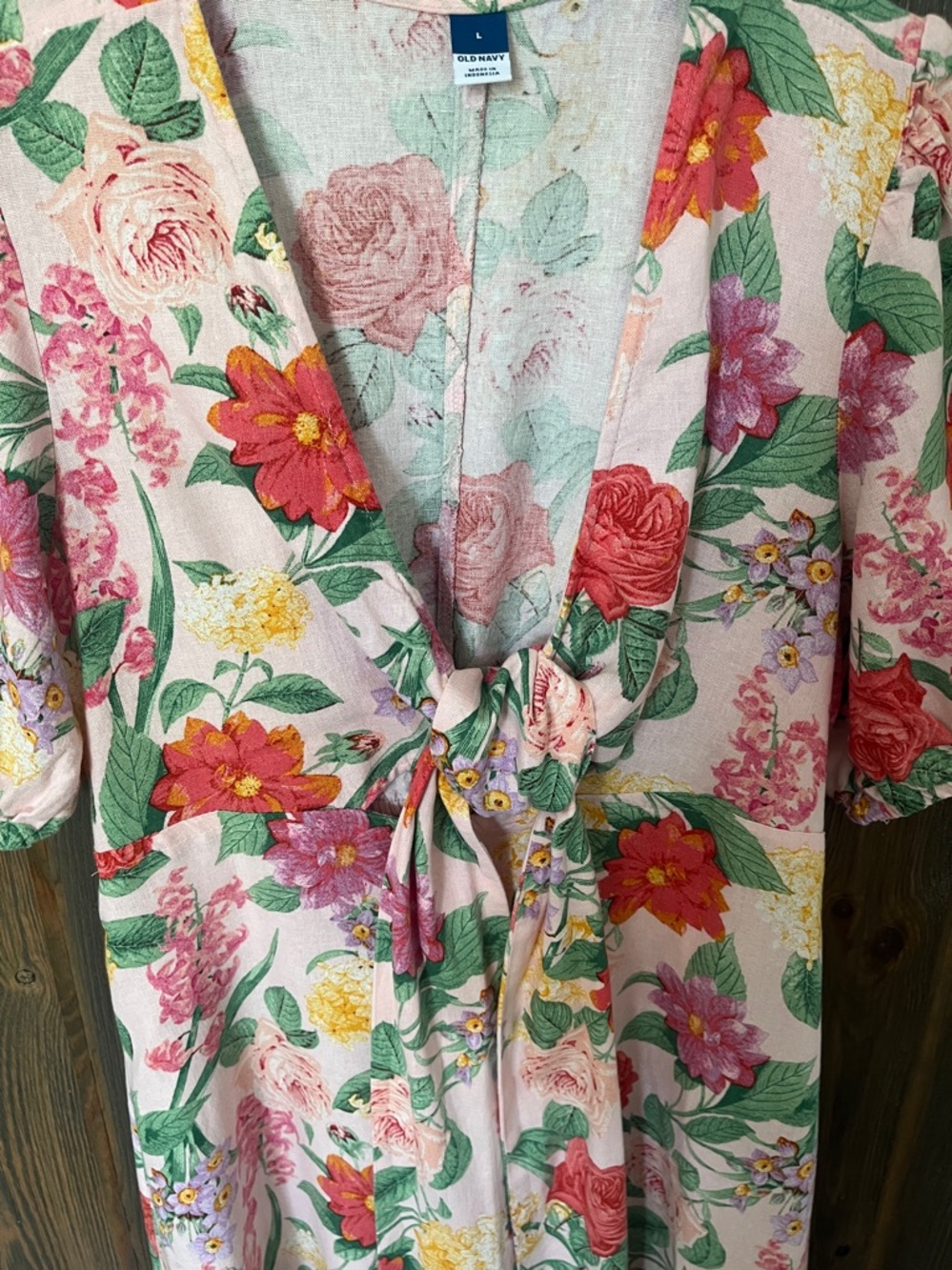 Linen blend floral midi dress - Picture 3 of 8